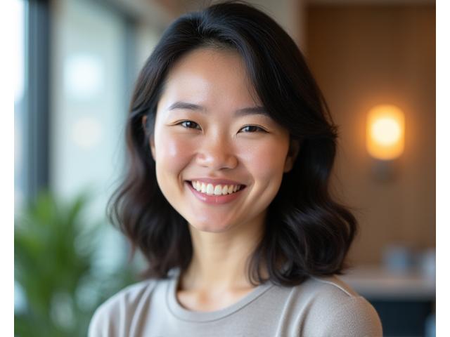 Professional headshot of Sophia Chen, a woman in her late 30s with an encouraging, empathetic demeanor, indicating her role as a community and support lead.