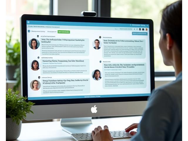 Diverse group of adults interacting thoughtfully in a clean, modern online forum interface.