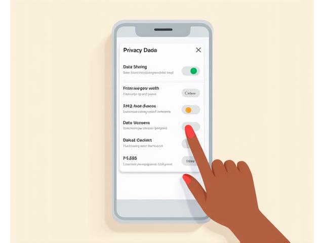 Illustration of a user interface dashboard with privacy settings toggles, representing user control over data.